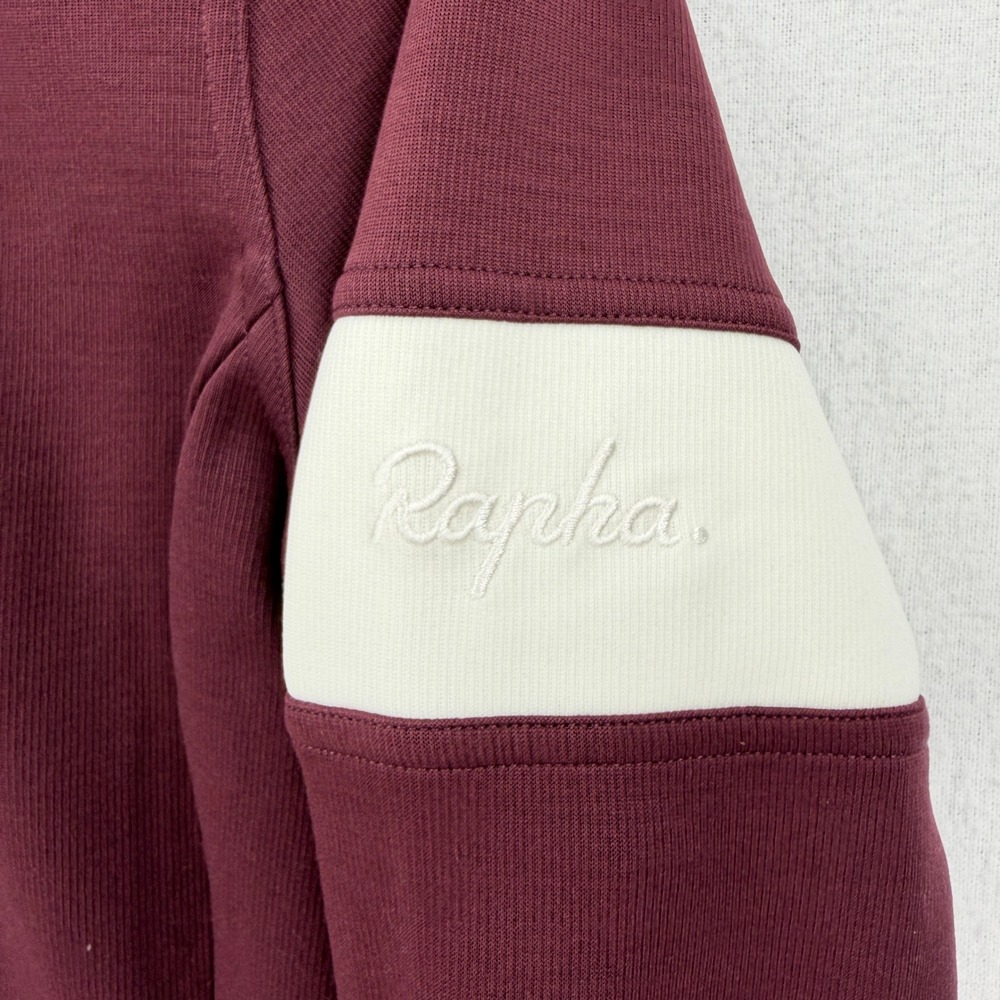 RAPHA Long Sleeve Jersey Women Medium Burgundy Cycling Merino Wool Blend Zip Up - Picture 15 of 16